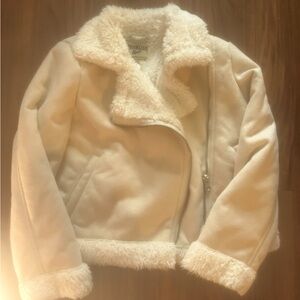 OshKosh B'gosh Cream Sherpa-Lined Moto Jacket